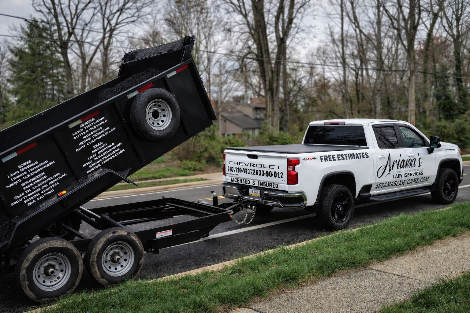Ariana’s Lawn Care service truck